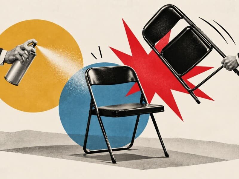 Cadeirada, inseticida e debate: a cadeira como destaque nas eleições